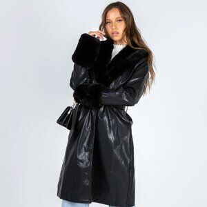 Brooklyn Faux Leather Long Coat